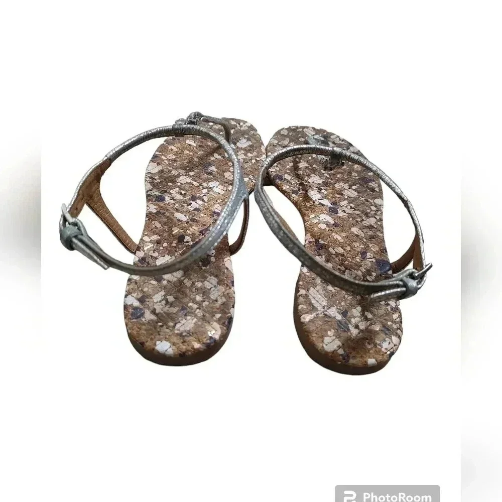 Tory Burch Marion Confetti Quilted T-Strap Sandal, Silver